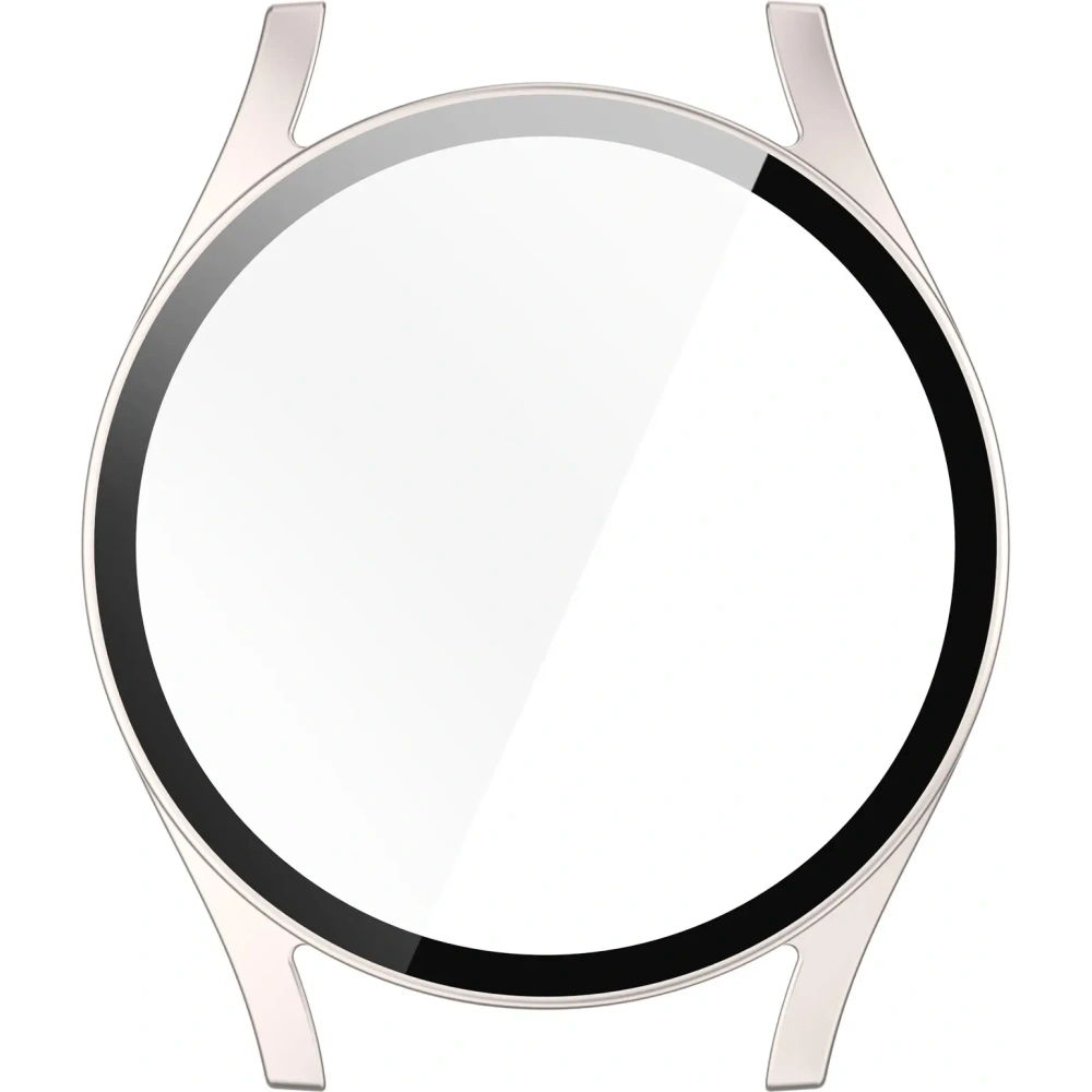 Etui ze szkłem do zegarka Bizon Case+Glass Watch do Samsung Galaxy Watch 7 40 mm satynowo szampańskie