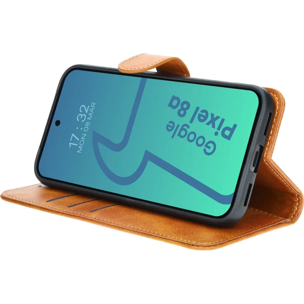 Etui z klapką Bizon Case Pocket do Google Pixel 8a brązowe