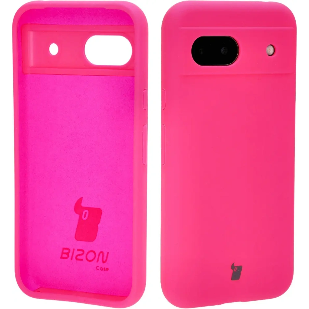 Silikonowe etui Bizon Soft Case do Google Pixel 8a neonowo-różowe