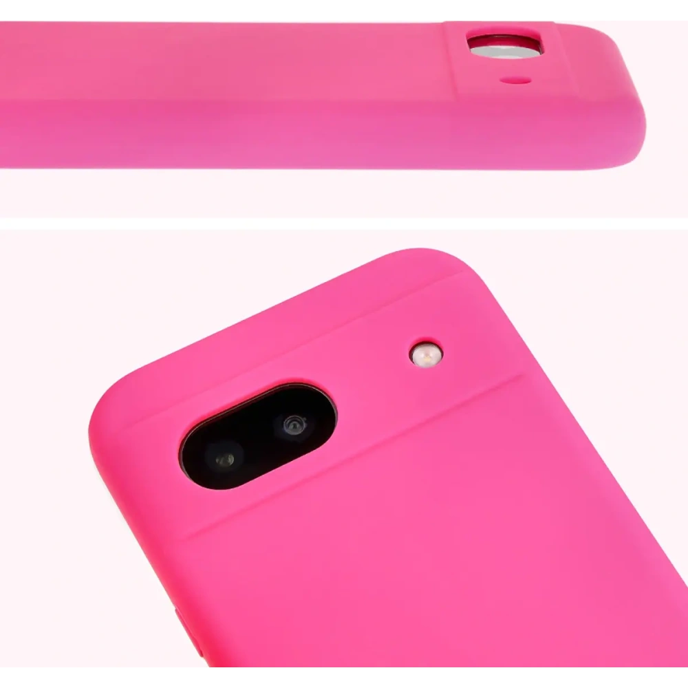 Silikonowe etui Bizon Soft Case do Google Pixel 8a neonowo-różowe