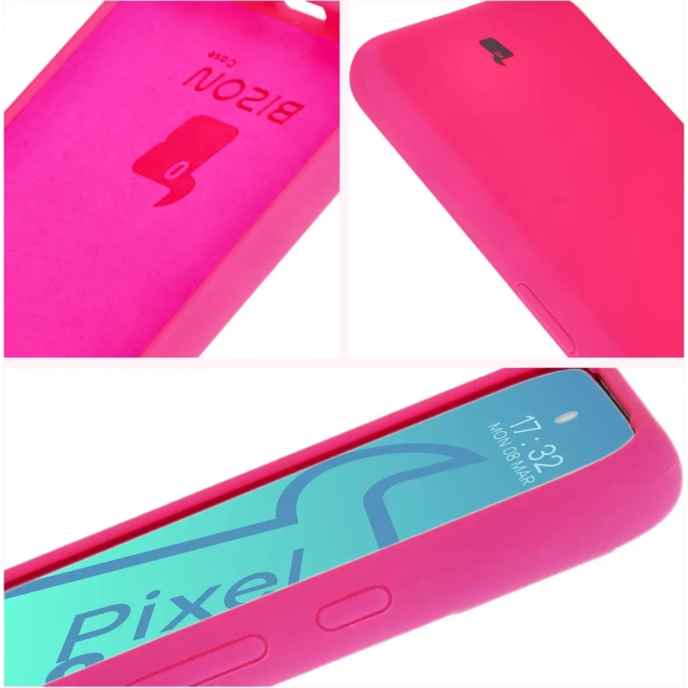 Silikonowe etui Bizon Soft Case do Google Pixel 8a neonowo-różowe