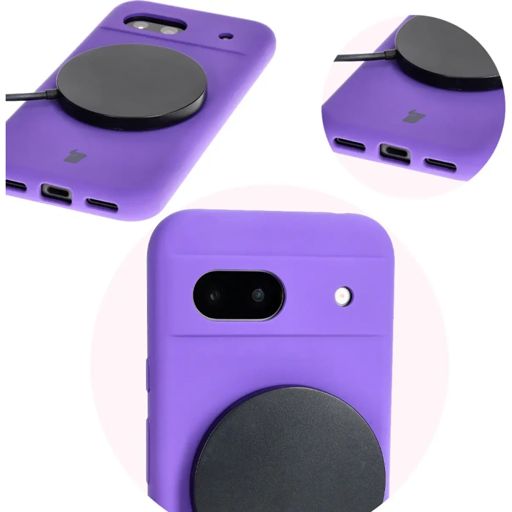 Silikonowe etui Bizon Soft Case do Google Pixel 8a fioletowe