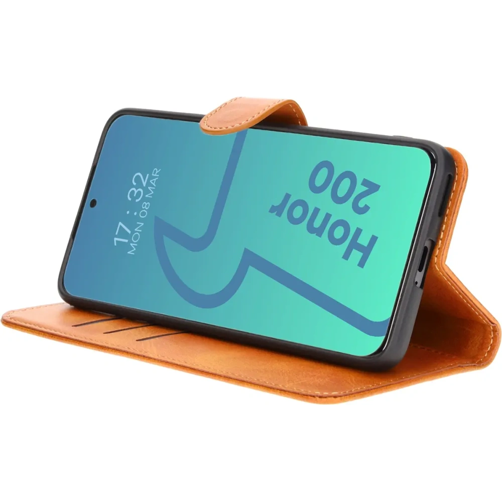 Etui z klapką Bizon Case Pocket do Honor 200 brązowe