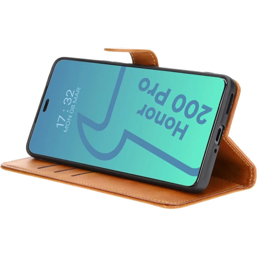 Etui z klapką Bizon Case Pocket do Honor 200 Pro brązowe