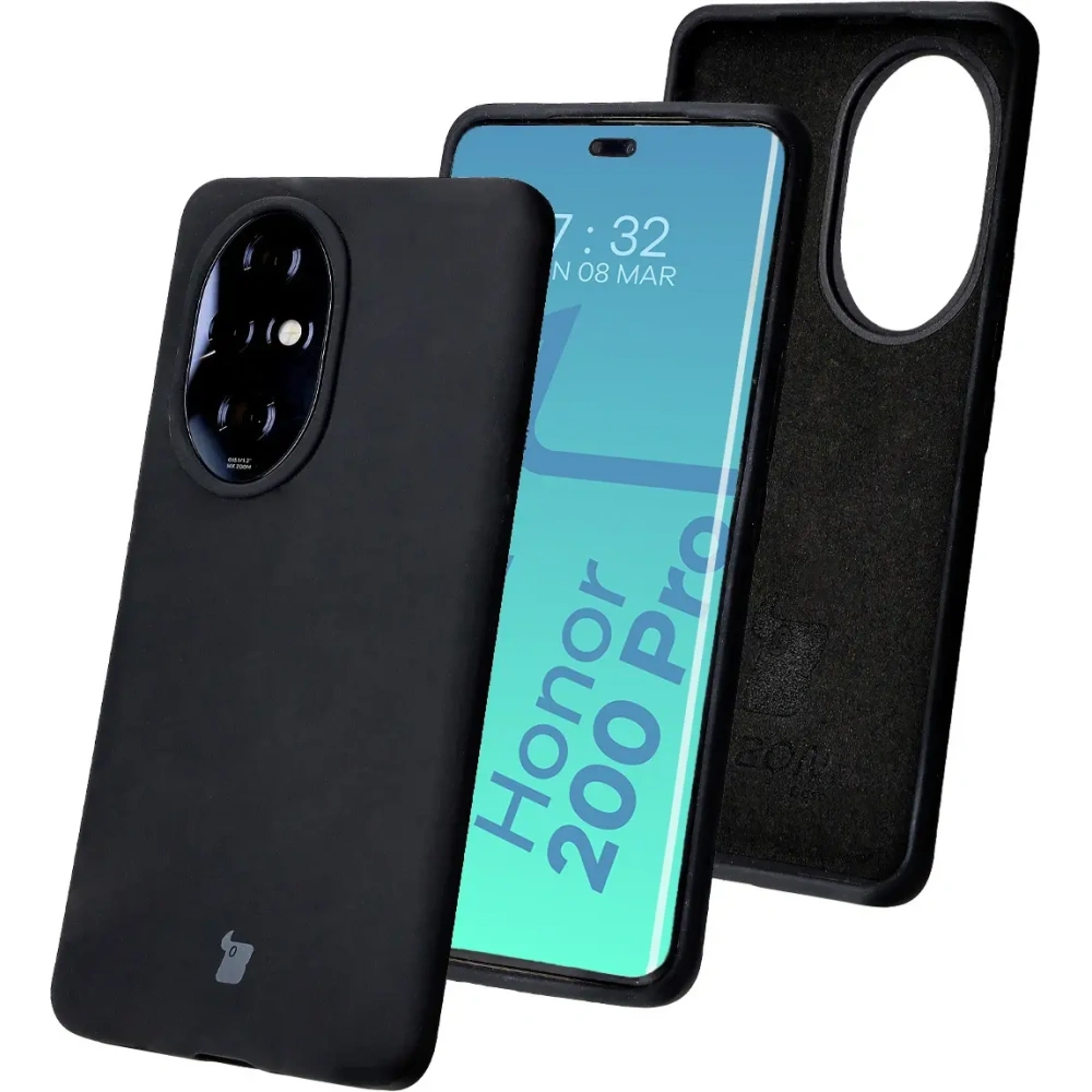 Silikonowe etui Bizon Soft Case do Honor 200 Pro czarne