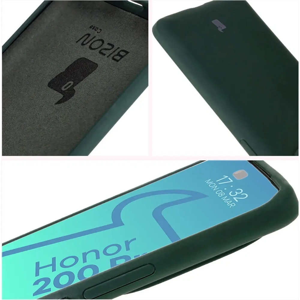 Silikonowe etui Bizon Soft Case do Honor 200 Pro ciemnozielone