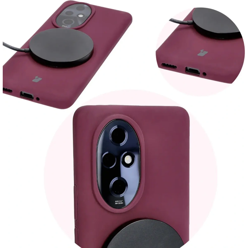 Silikonowe etui Bizon Soft Case do Honor 200 Pro ciemnofioletowe