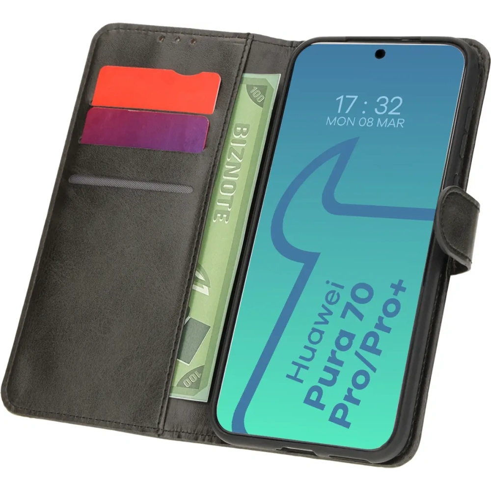 Etui z klapką Bizon Case Pocket do Huawei Pura 70 Pro / Pro+ czarne