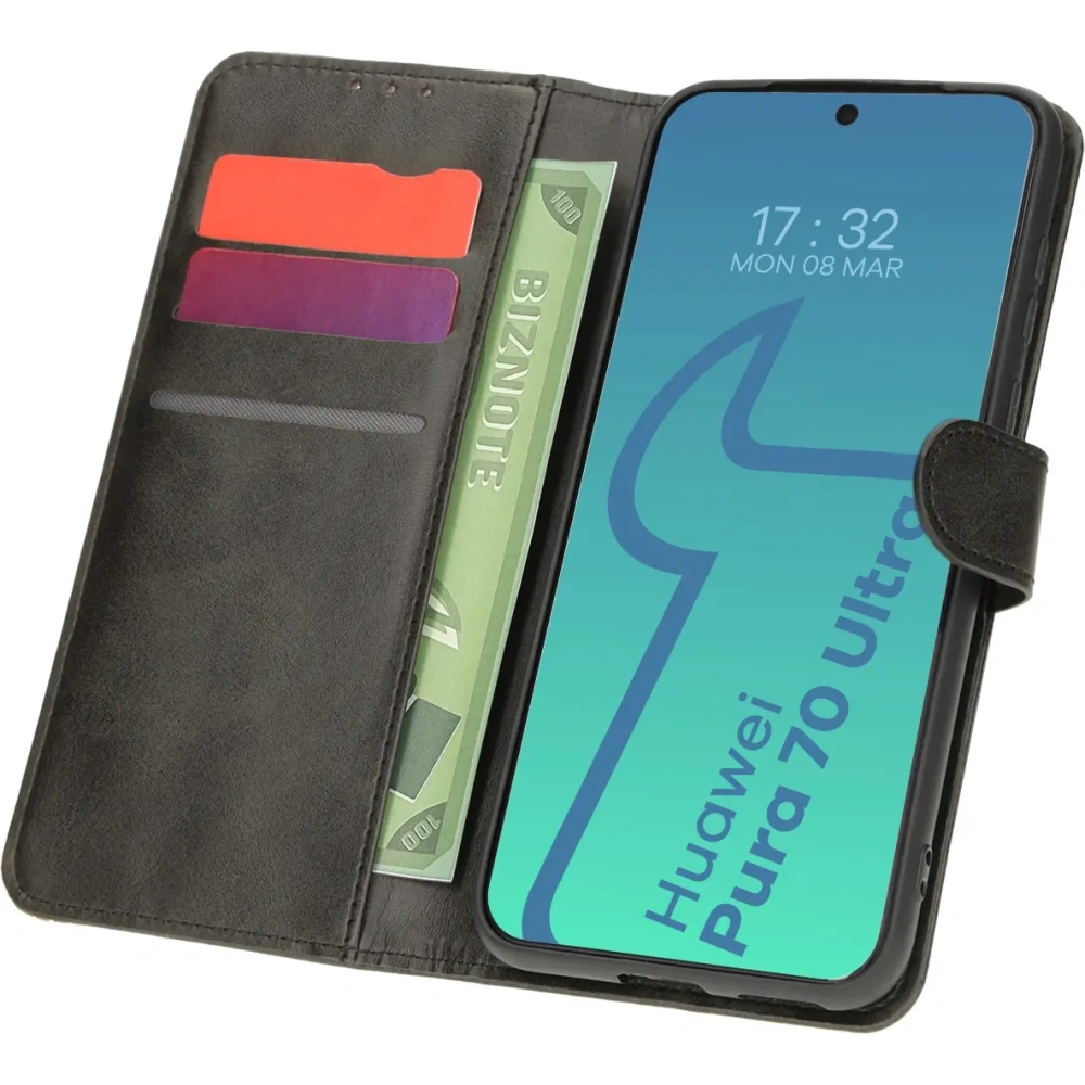 Etui z klapką Bizon Case Pocket do Huawei Pura 70 Ultra czarne