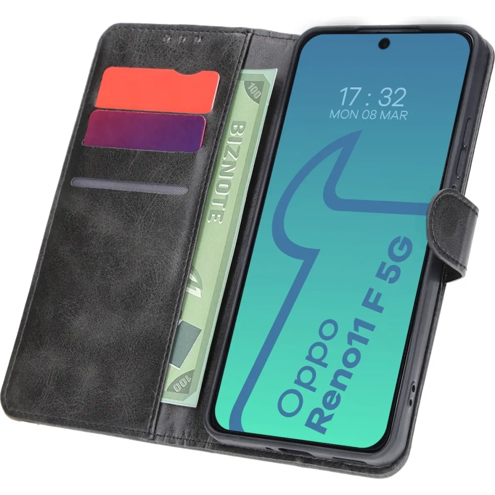 Etui z klapką Bizon Case Pocket do Oppo Reno11 F 5G czarne