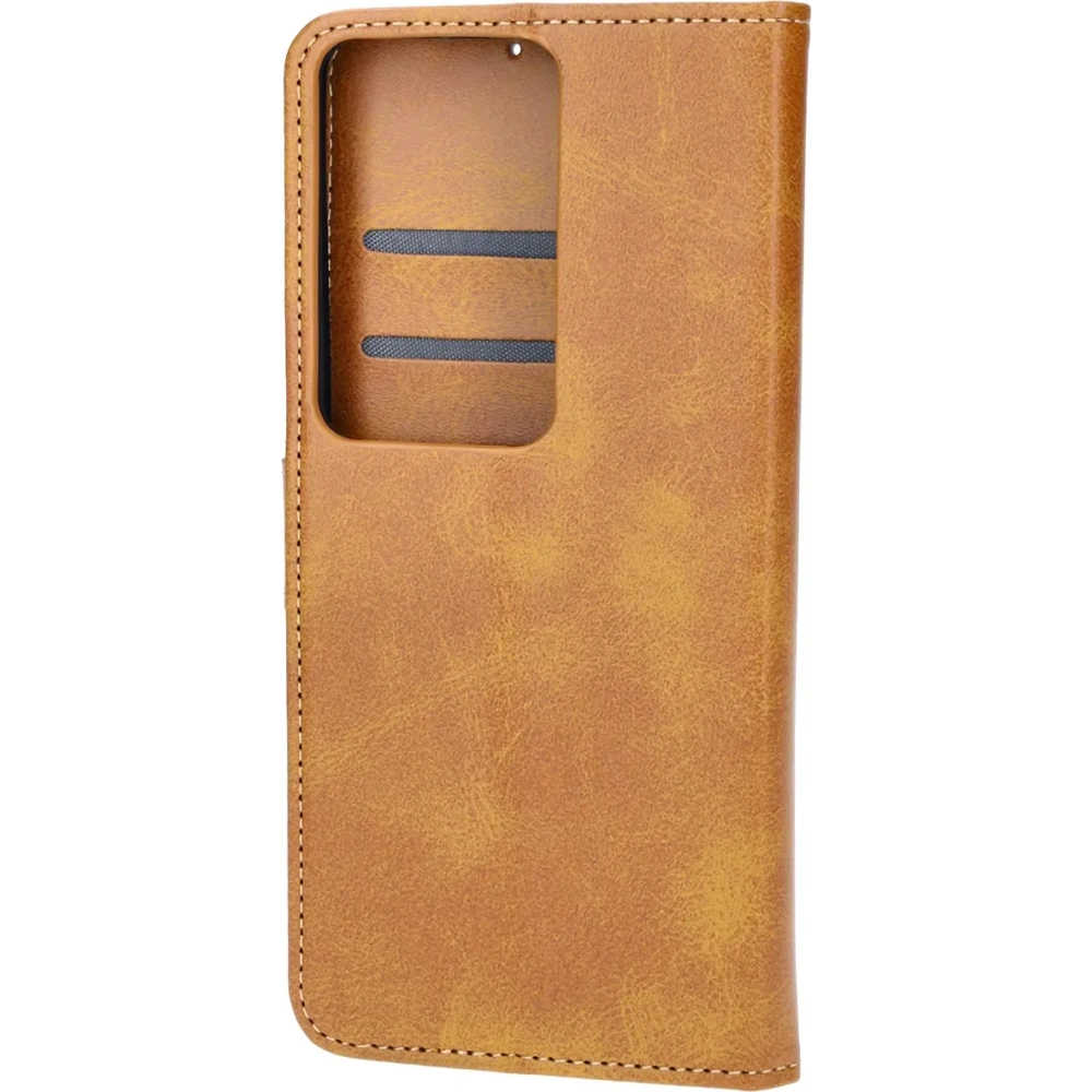 Etui z klapką Bizon Case Pocket do Oppo Reno11 F 5G brązowe