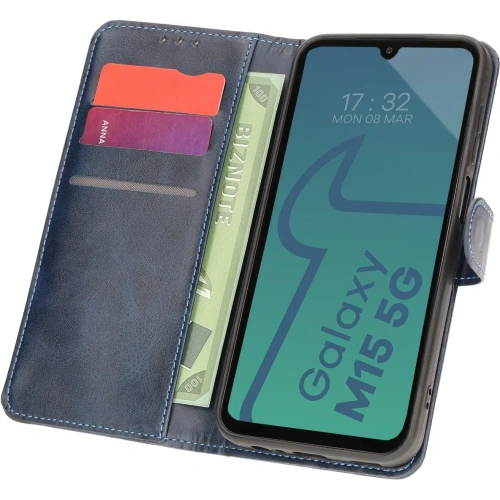 Kup Etui z klapką Bizon Case Pocket do Samsung Galaxy M15 5G granatowe - BIZ6150 - {ean13} - Sklep Home Screen