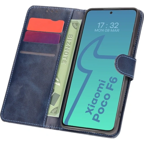 Kup Etui z klapką Bizon Case Pocket do Xiaomi Poco F6 granatowe - BIZ6153 - {ean13} - Sklep Home Screen
