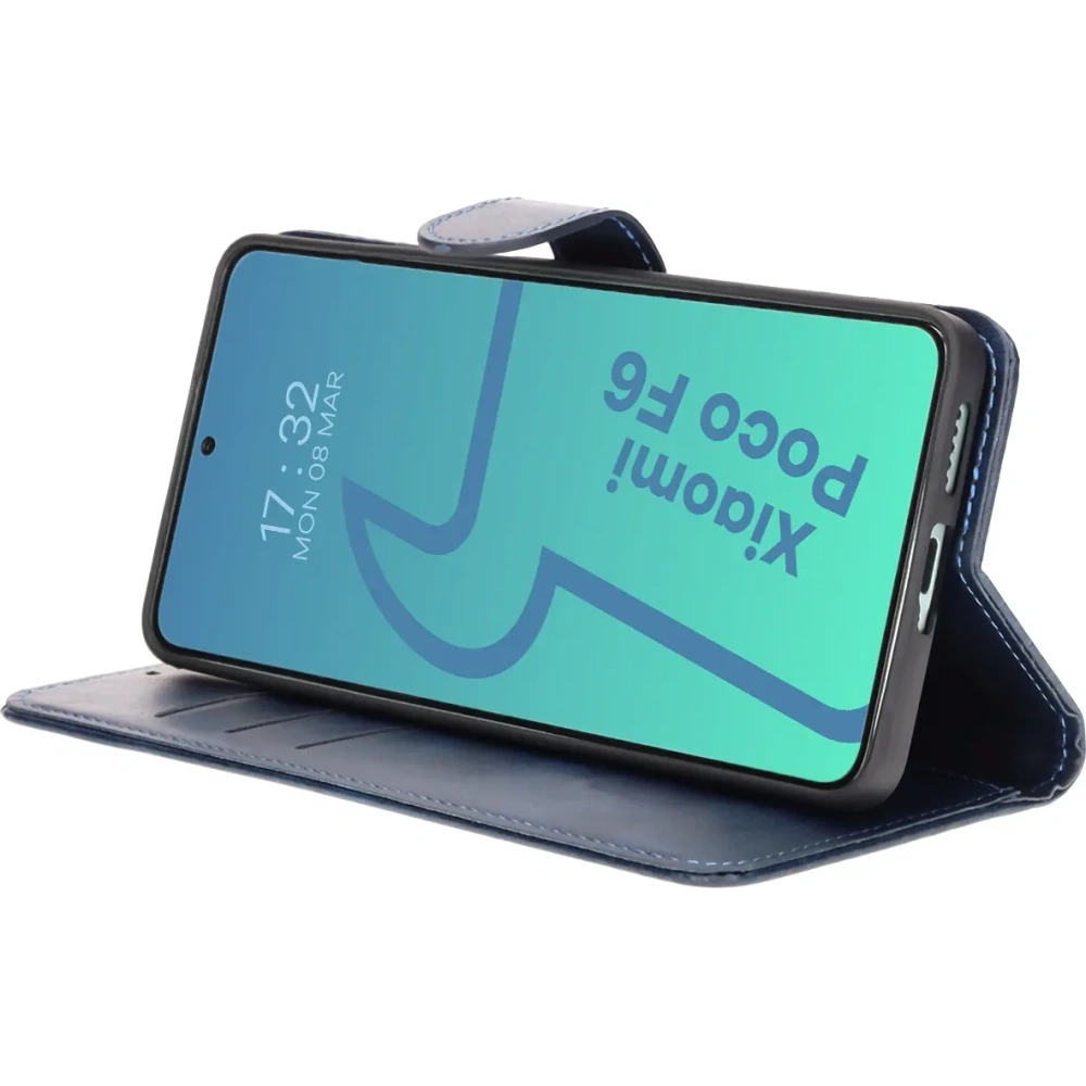 Etui z klapką Bizon Case Pocket do Xiaomi Poco F6 granatowe