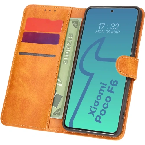 Kup Etui z klapką Bizon Case Pocket do Xiaomi Poco F6 brązowe - BIZ6154 - {ean13} - Sklep Home Screen