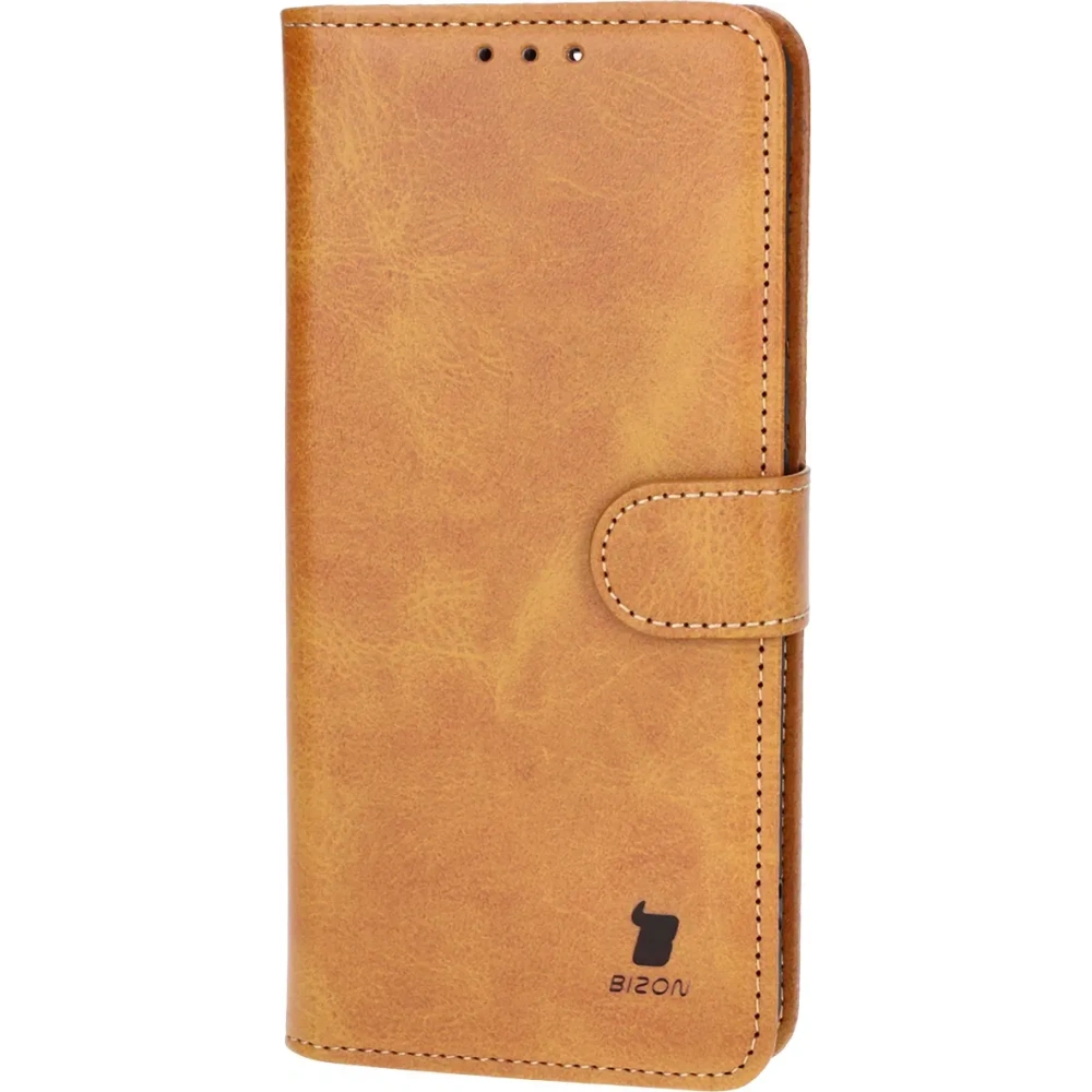 Etui z klapką Bizon Case Pocket do Xiaomi Poco F6 brązowe