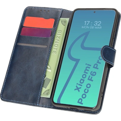 Kup Etui z klapką Bizon Case Pocket do Xiaomi Poco F6 Pro granatowe - BIZ6156 - {ean13} - Sklep Home Screen