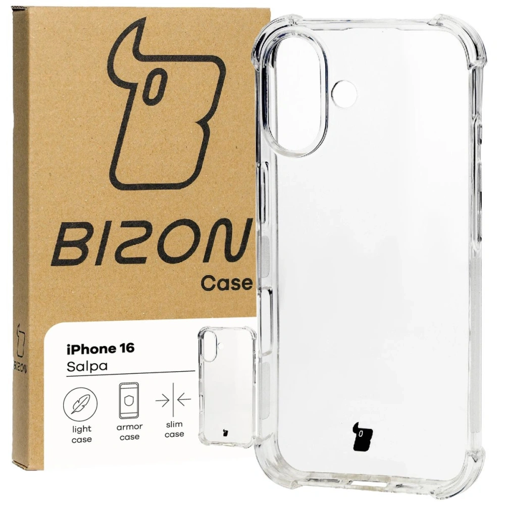 Elastyczne etui Bizon Case Salpa do Apple iPhone 16 przezroczyste