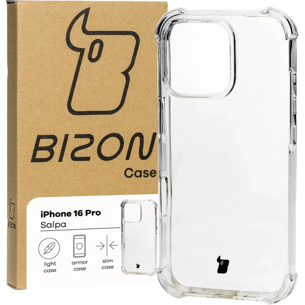 Elastyczne etui Bizon Case Salpa do Apple iPhone 16 Pro przezroczyste
