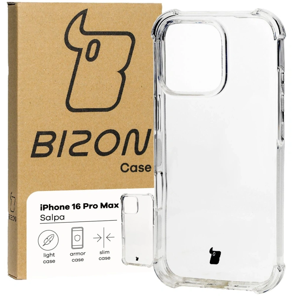 Elastyczne etui Bizon Case Salpa do Apple iPhone 16 Pro Max przezroczyste