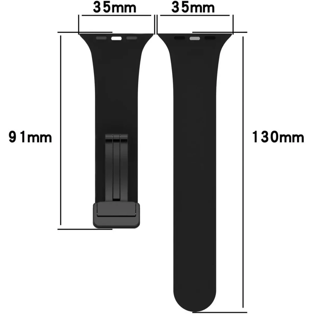 Silikonowy pasek Bizon Strap Watch Silicone do Apple Watch 44/45/46/49 mm czarny
