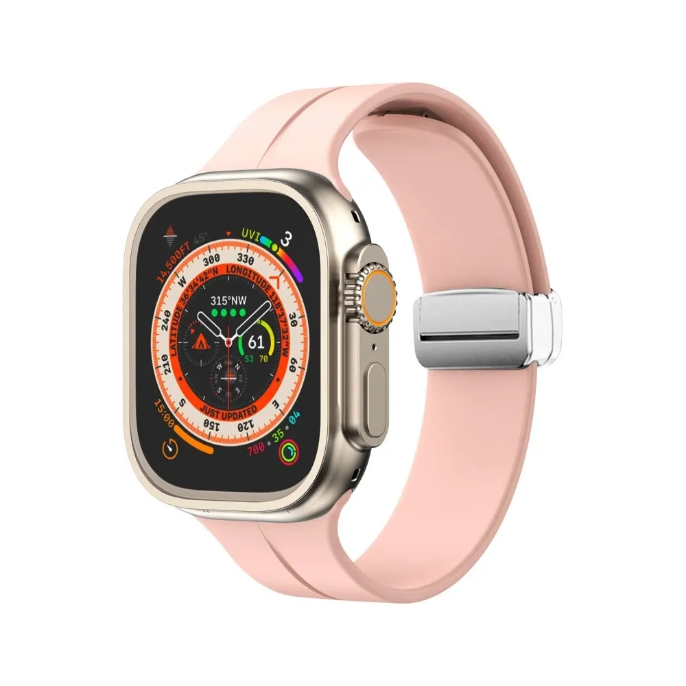 Silikonowy pasek Bizon Strap Watch Silicone do Apple Watch 44/45/46/49 mm różowy