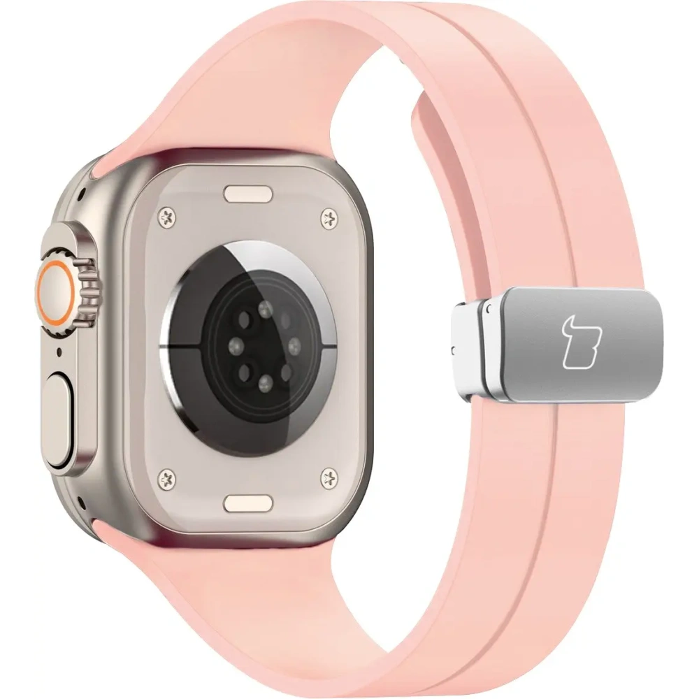 Silikonowy pasek Bizon Strap Watch Silicone do Apple Watch 44/45/46/49 mm różowy
