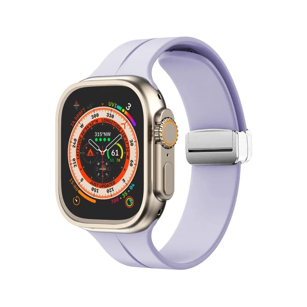 Silikonowy pasek Bizon Strap Watch Silicone do Apple Watch 44/45/46/49 mm lawendowy