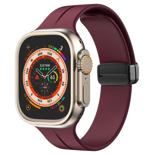 Kup Silikonowy pasek Bizon Strap Watch Silicone do Apple Watch 44/45/46/49 mm burgundowy - BIZ6173 - {ean13} - Sklep Home Screen