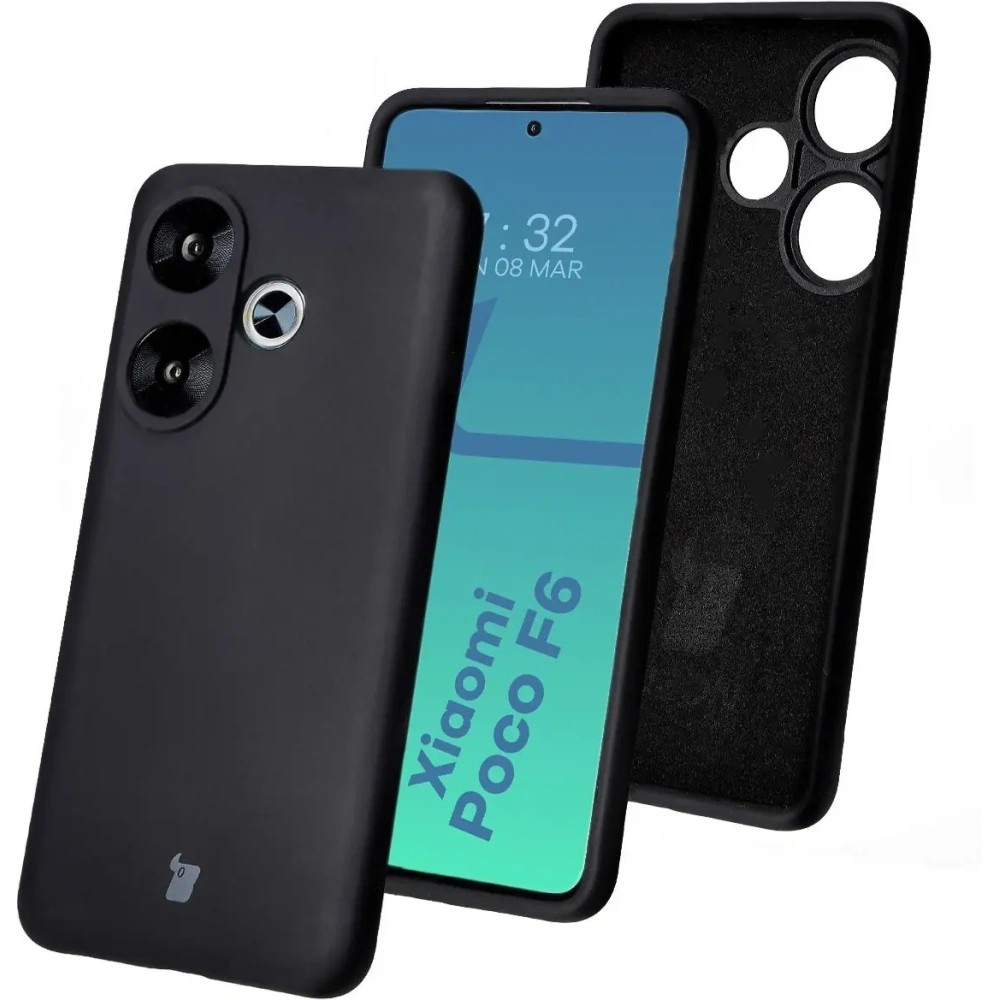 Silikonowe etui Bizon Soft Case do Xiaomi Poco F6 czarne