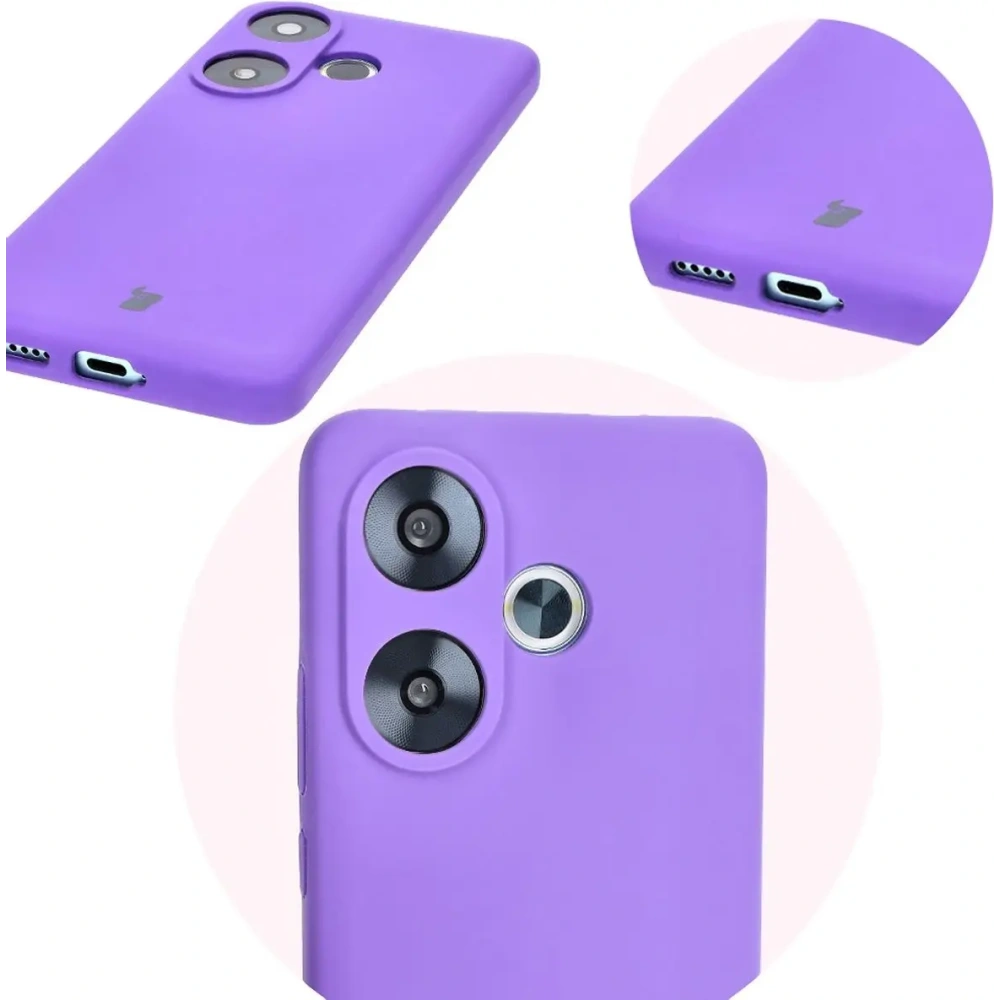 Silikonowe etui Bizon Soft Case do Xiaomi Poco F6 fioletowe