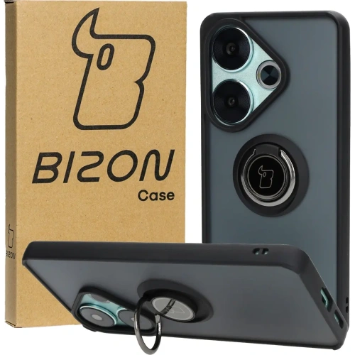 Kup Etui s úchytem na prst Bizon Case Hybrid Ring pro Xiaomi Poco F6 kouřové s černým rámem - BIZ6184 - {ean13} - Sklep Home Screen