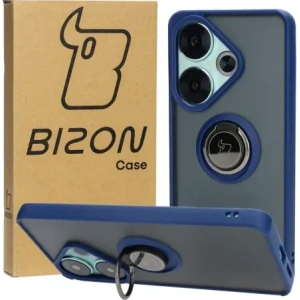 Kup Etui s úchopem na prst Bizon Case Hybrid Ring pro Xiaomi Poco F6 kouřové s modrým rámem - BIZ6185 - {ean13} - Sklep Home Screen