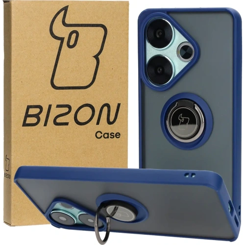 Kup Etui s úchopem na prst Bizon Case Hybrid Ring pro Xiaomi Poco F6 kouřové s modrým rámem - BIZ6185 - {ean13} - Sklep Home Screen