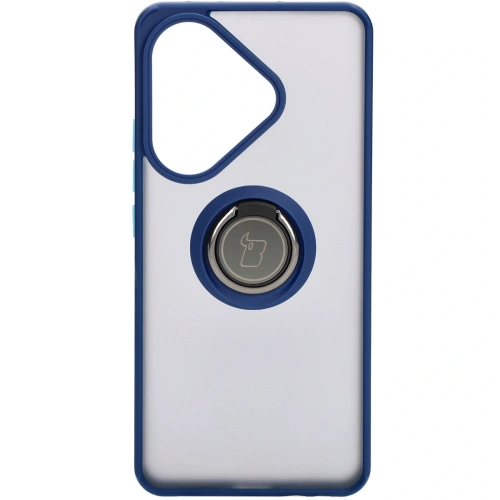 Kup Etui s úchopem na prst Bizon Case Hybrid Ring pro Xiaomi Poco F6 kouřové s modrým rámem - BIZ6185 - {ean13} - Sklep Home Screen