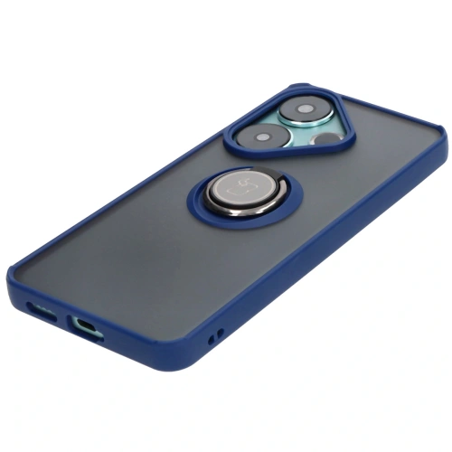Kup Etui s úchopem na prst Bizon Case Hybrid Ring pro Xiaomi Poco F6 kouřové s modrým rámem - BIZ6185 - {ean13} - Sklep Home Screen