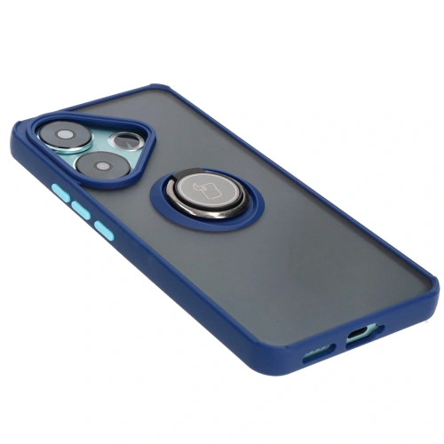 Kup Etui s úchopem na prst Bizon Case Hybrid Ring pro Xiaomi Poco F6 kouřové s modrým rámem - BIZ6185 - {ean13} - Sklep Home Screen