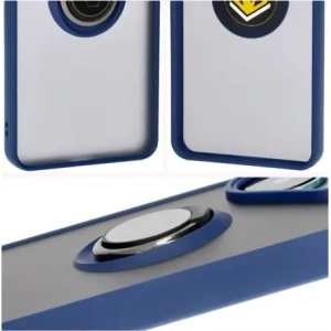 Kup Etui z uchwytem na palec Bizon Case Hybrid Ring do Xiaomi Poco F6 przydymione z granatową ramką - BIZ6185 - {ean13} - Sklep Home Screen