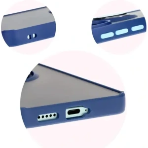 Kup Etui z uchwytem na palec Bizon Case Hybrid Ring do Xiaomi Poco F6 przydymione z granatową ramką - BIZ6185 - {ean13} - Sklep Home Screen