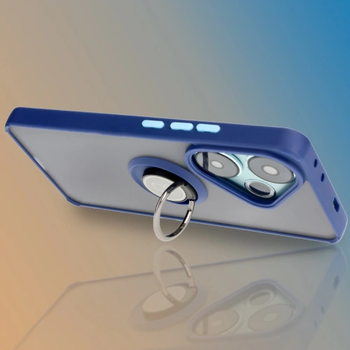 Kup Etui s úchopem na prst Bizon Case Hybrid Ring pro Xiaomi Poco F6 kouřové s modrým rámem - BIZ6185 - {ean13} - Sklep Home Screen