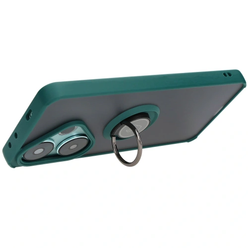 Kup Etui s držákem na prst Bizon Case Hybrid Ring pro Xiaomi Poco F6 kouřové s tmavě zeleným rámečkem - BIZ6186 - {ean13} - Sklep Home Screen