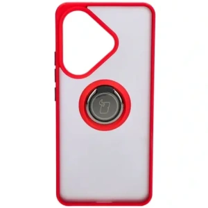 Buy Bizon Case Hybrid Ring Xiaomi Poco F6 smoky with a red frame - BIZ6187 - {ean13} - Home Screen Store Europe