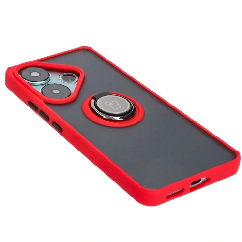 Kup Bizon Case Hybrid Ring Xiaomi Poco F6 rauchig mit einem roten Rahmen - BIZ6187 - {ean13} - Sklep Home Screen