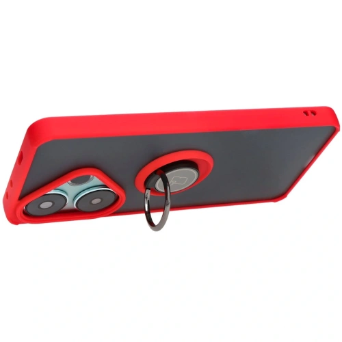 Kup Bizon Case Hybrid Ring Xiaomi Poco F6 rauchig mit einem roten Rahmen - BIZ6187 - {ean13} - Sklep Home Screen