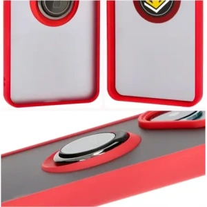 Kup Etui z uchwytem na palec Bizon Case Hybrid Ring do Xiaomi Poco F6 przydymione z czerwoną ramką - BIZ6187 - {ean13} - Sklep Home Screen
