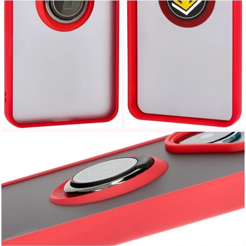 Kup Bizon Case Hybrid Ring Xiaomi Poco F6 rauchig mit einem roten Rahmen - BIZ6187 - {ean13} - Sklep Home Screen