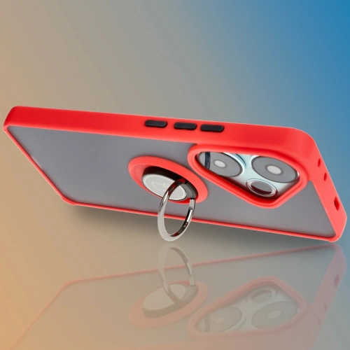 Kup Bizon Case Hybrid Ring Xiaomi Poco F6 rauchig mit einem roten Rahmen - BIZ6187 - {ean13} - Sklep Home Screen