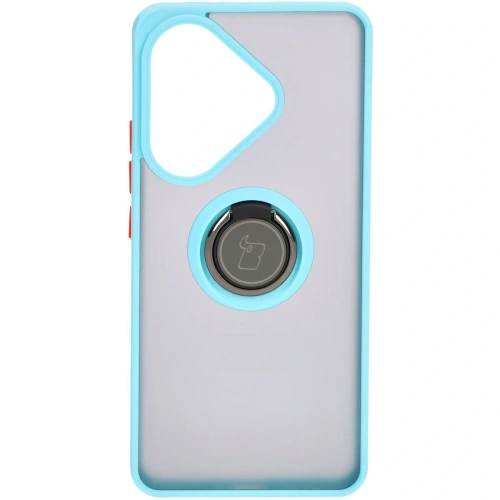 Kup Etui z uchwytem na palec Bizon Case Hybrid Ring do Xiaomi Poco F6 przydymione z jasnoniebieską ramką - BIZ6188 - {ean13} - Sklep Home Screen