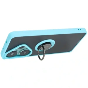 Kup Etui z uchwytem na palec Bizon Case Hybrid Ring do Xiaomi Poco F6 przydymione z jasnoniebieską ramką - BIZ6188 - {ean13} - Sklep Home Screen