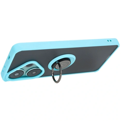 Buy Bizon Case Hybrid Ring Xiaomi Poco F6 smoky with a light blue frame - BIZ6188 - {ean13} - Home Screen Store Europe